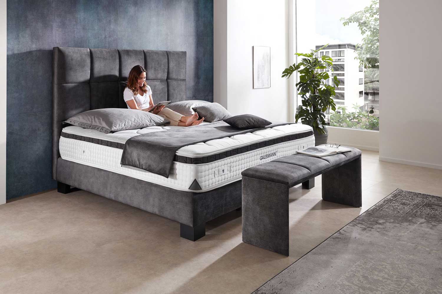 Gausmann Boxspringbett Quadroo 180x200cm inkl. Wendematratze