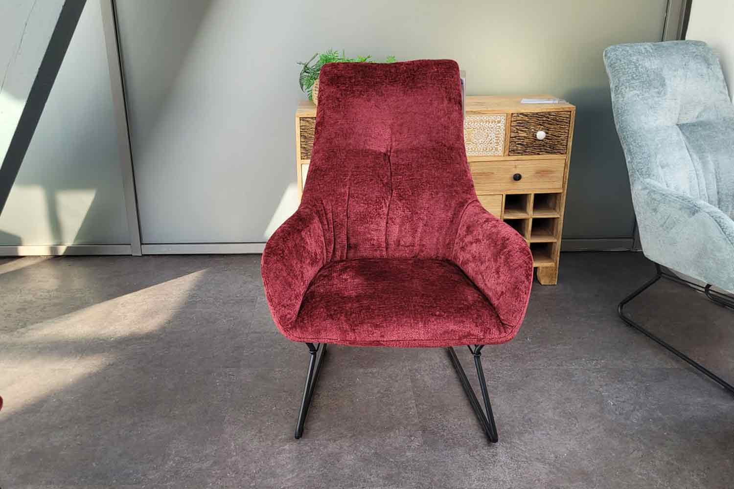 Stoff Sessel inkl. Hocker