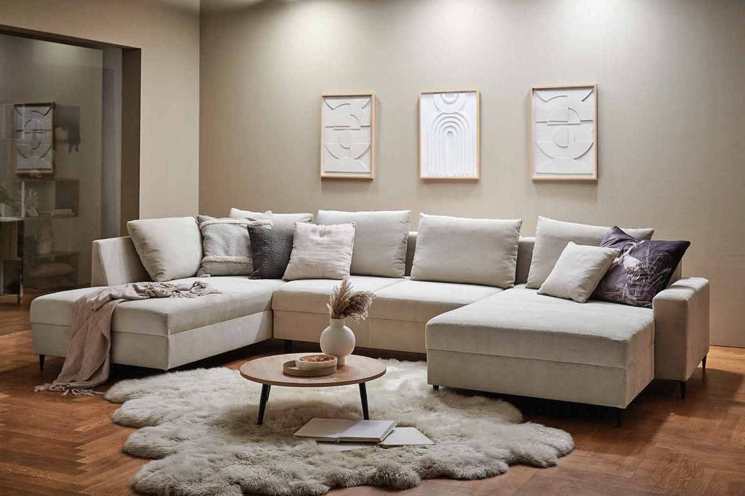 Wohnlandschaft Jana inkl. Schlaffunktion in Stoff