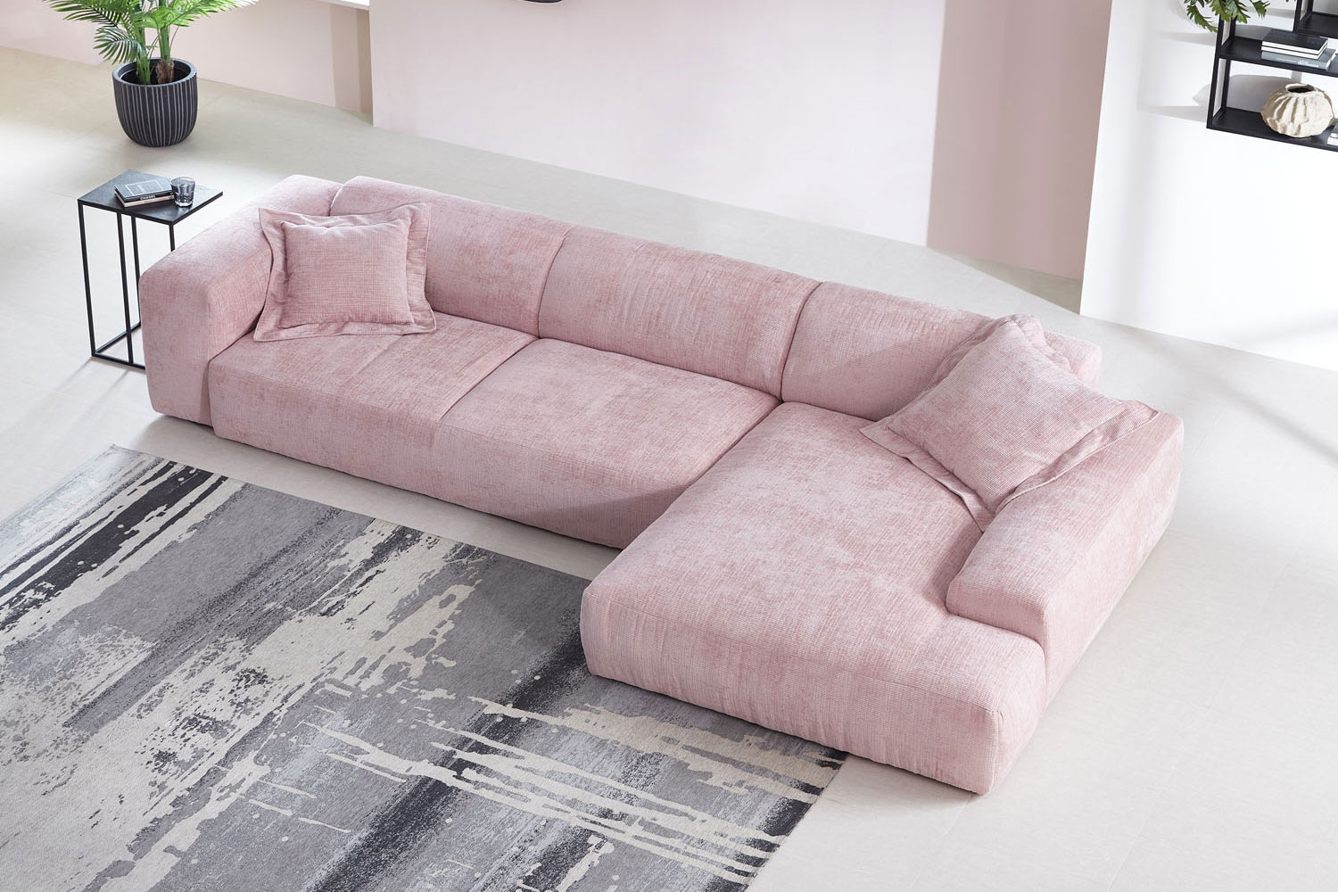 Ecksofa L-Form in Stoff